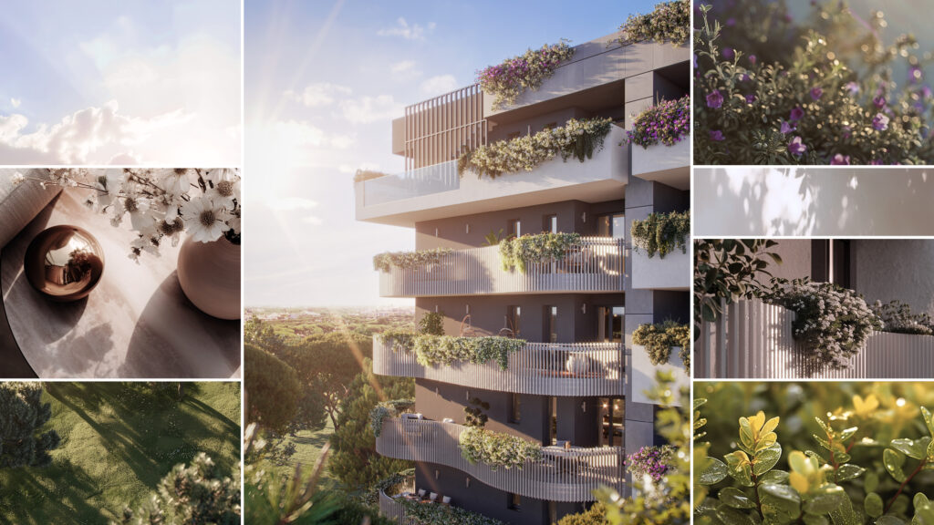 Eurora Living nuove costruzioni Roma Eur dettaglio terrazzi edificio